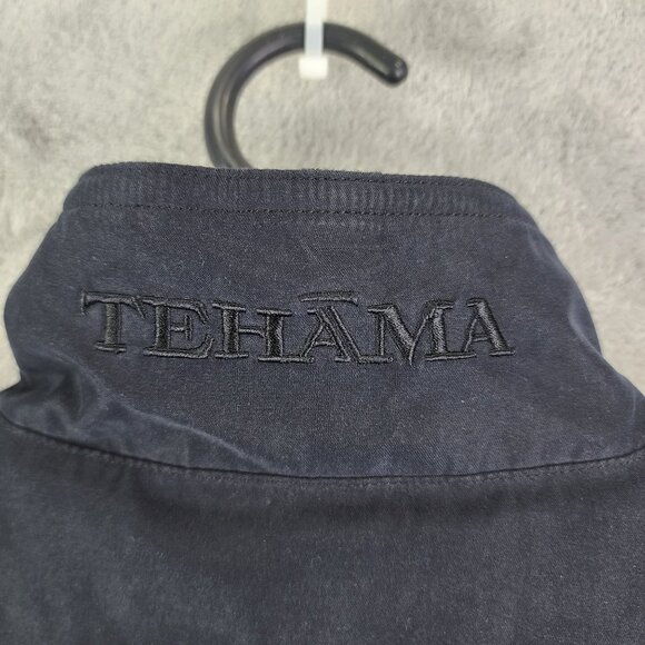 Mens Vintage Black Tehama Pullover Jacket 1/4 Button Down Long Sleeve Size S - Picture 9 of 12